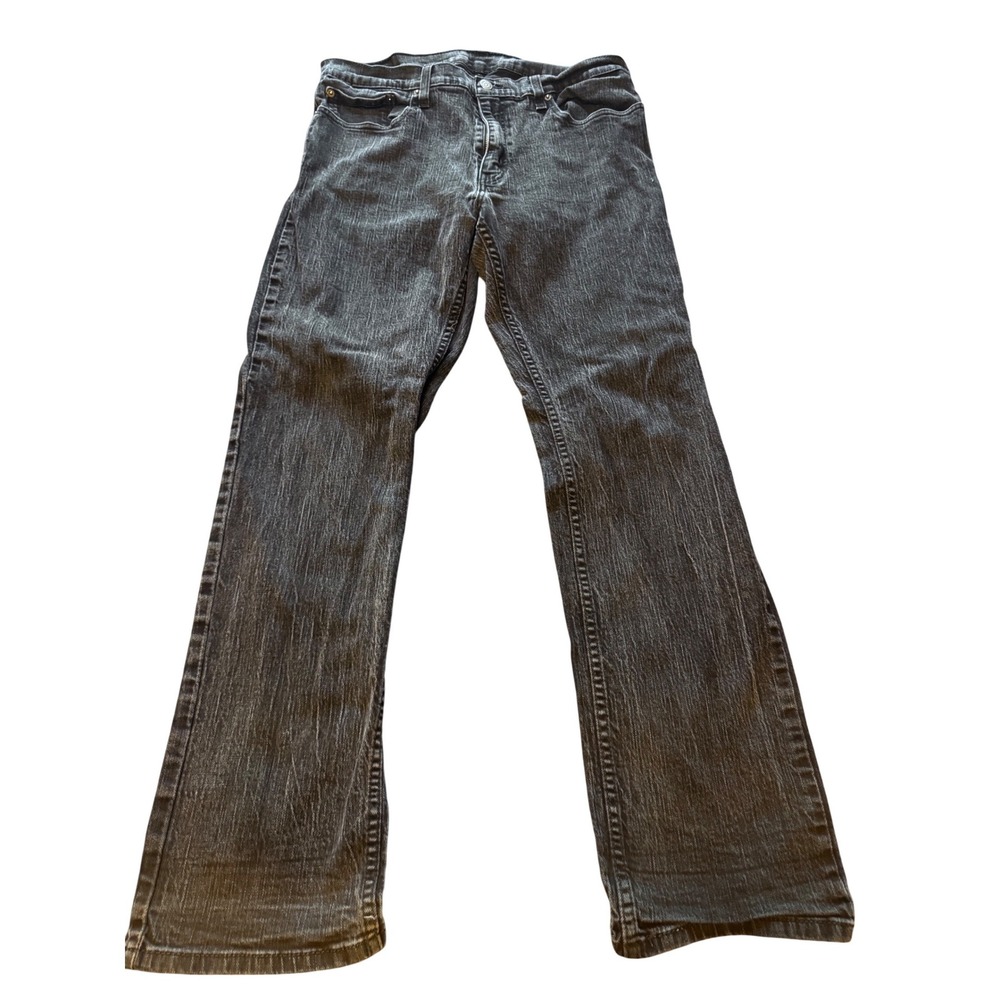 Levi's 514 Straight Leg Jeans Men's 36x34 Gray Black Wash Denim Classic Fit